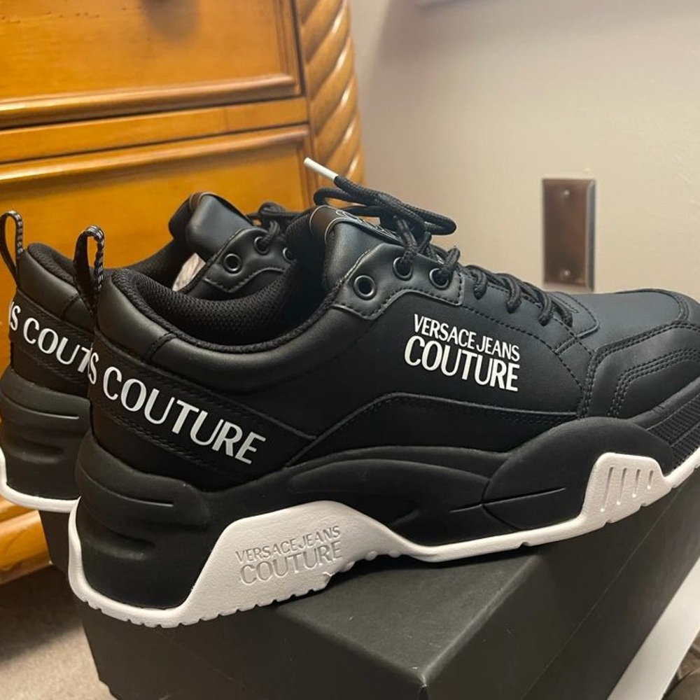 VERSACE Sneakers Jeans Couture Black Speedtrack Sneakers